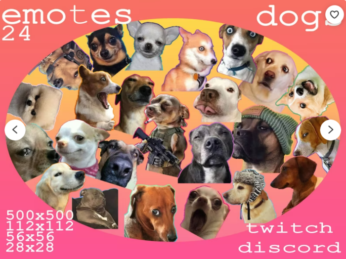 24 Emotes Pack | Funny & Cute Dogs Emotes/Emoji Pack Online