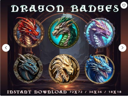 Dragon Sub Badges| Twitch Subscribers Badges for Streamers