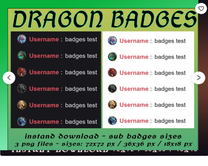 Dragon sub badges twitch fantasy1