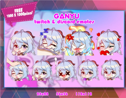 Ganyu Genshin Impact Twitch/Discord Emotes Pack for Streamer