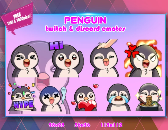 Penguin Chibi/Twitch/Discord Emote/Emoji for Streamer Online