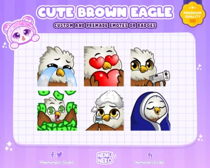 6x Brown Eagle Emotes | Brown/Love/Gun/Money Eagle Emotes