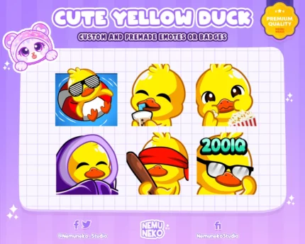 6x Cute Duck Emotes | Cool/Pop Corn/Cozy/200IQ Duck Emotes