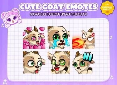 6x Cute Goat Emotes | Love/Cry/Rage/Amazed/Hi Goat Emote