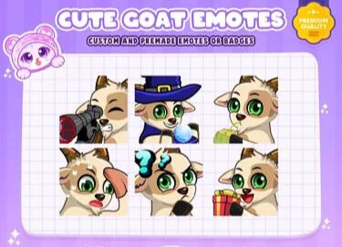 6x Cute Goat Emotes | Shoot/Witch/Drink/Tired Goat Emotes
