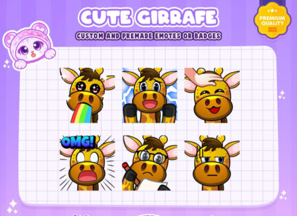 6x Cute Giraffe Emotes | Vomit/Amazed/Headpat Giraffe Emotes