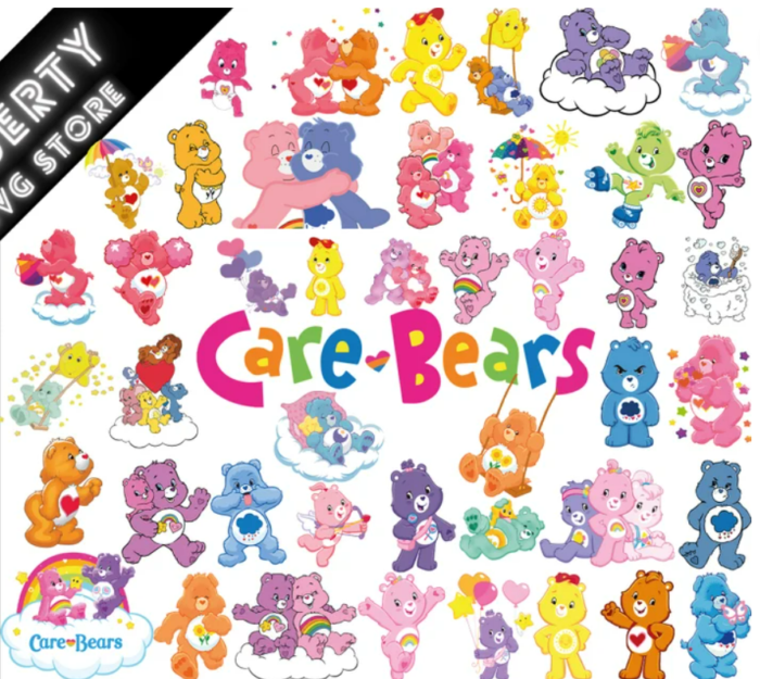 Care Bears Cute Animals Cartoon Characters Bundle Cricut