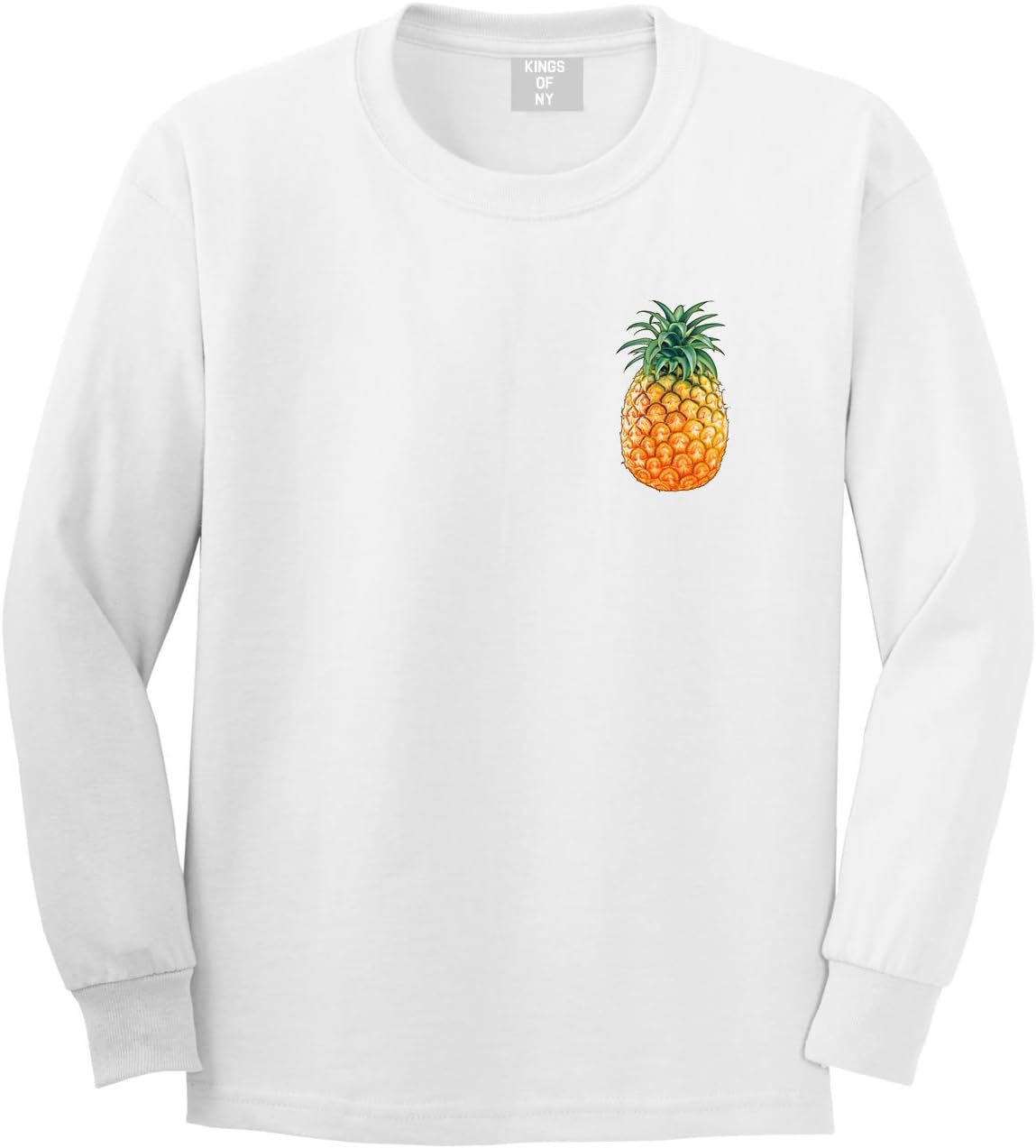 Kings Of NY Pineapple Chest Logo Meme Mens Long Sleeve T-Shirt